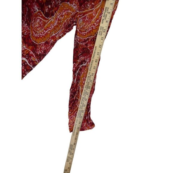 Soft Surroundings Womens 2X Red Paisley Cheyla Tunic Button Top‎ Blouse Sheer - Picture 8 of 8